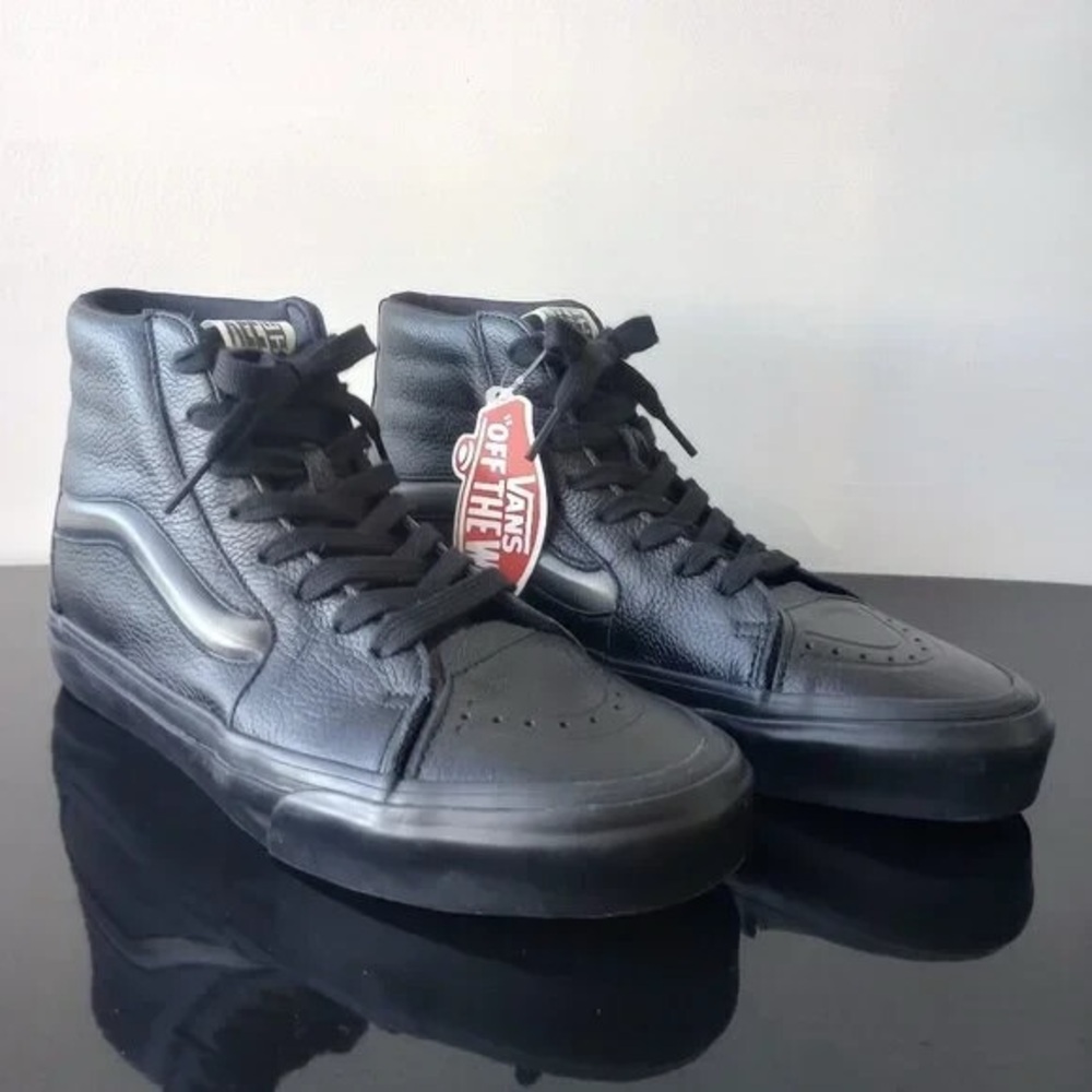 ✔️#40 Vans Black Leather High-Top Made for the makers 2.0 Sneakers